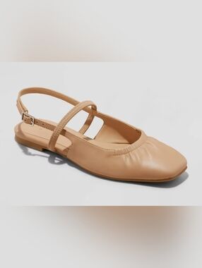 A New Day Women's Vada Slingback Scrunch Toe Flats Size 10